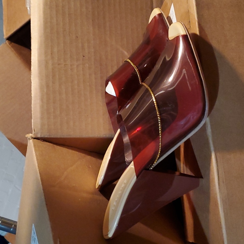 Sz 39 NIB $895 Lemaire burgundy cone heel mules